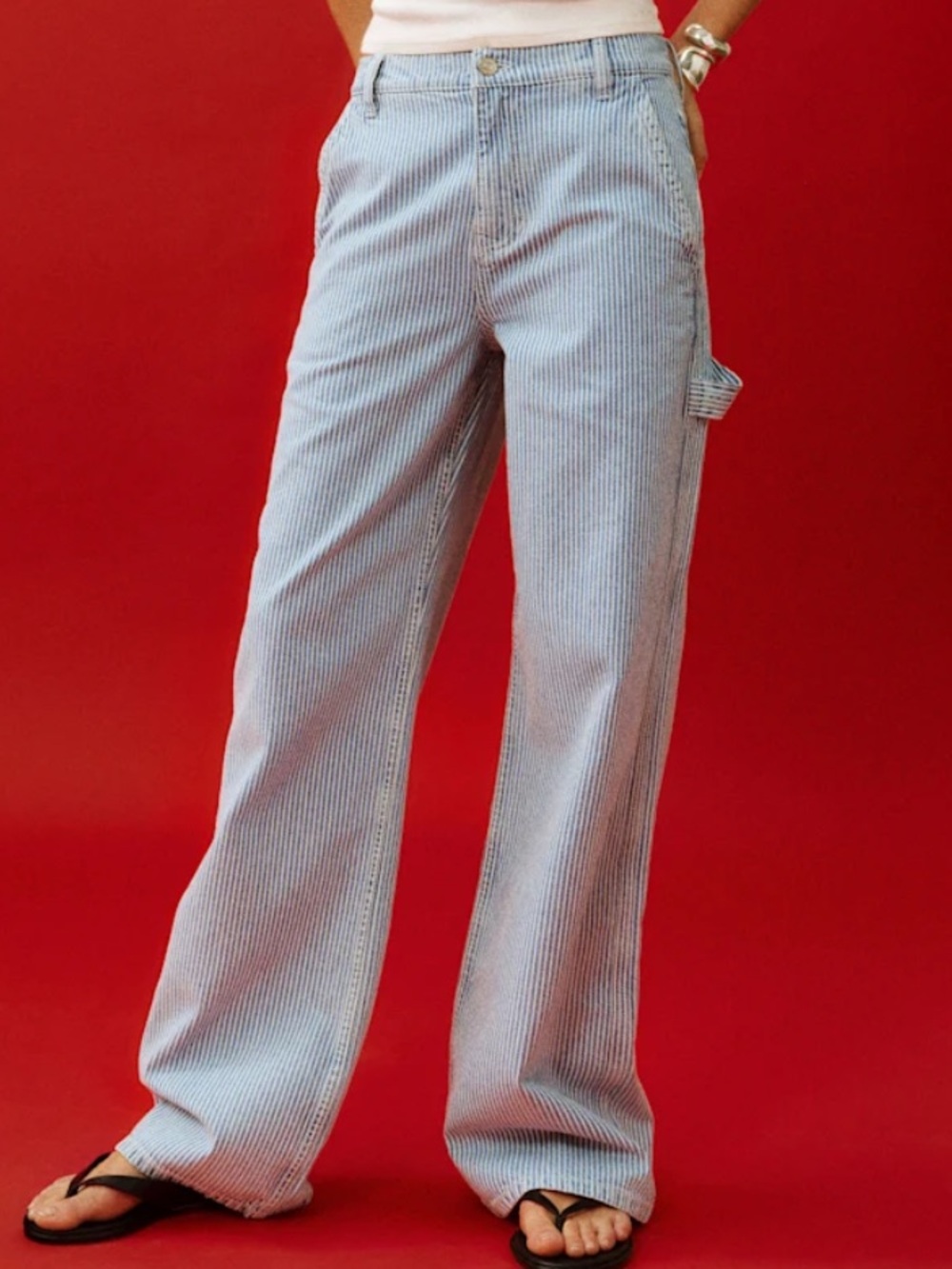 Reformation Diego Mid Rise Baggy Utility Jeans Blue - Size 27